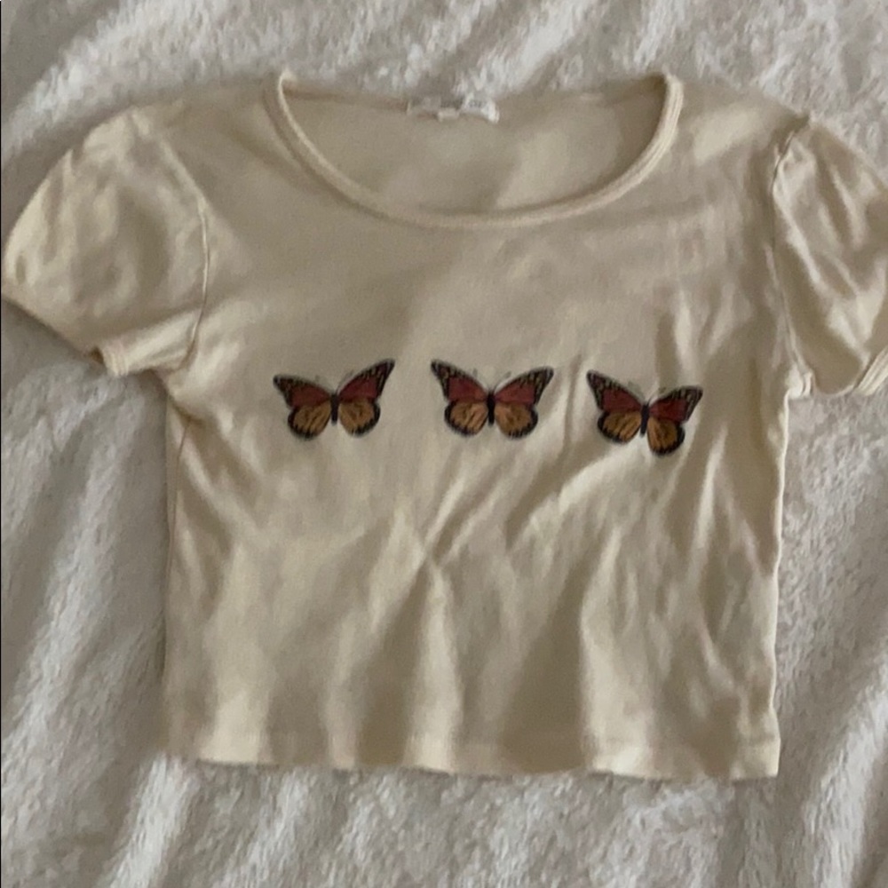 urban outfitters butterfly baby tee